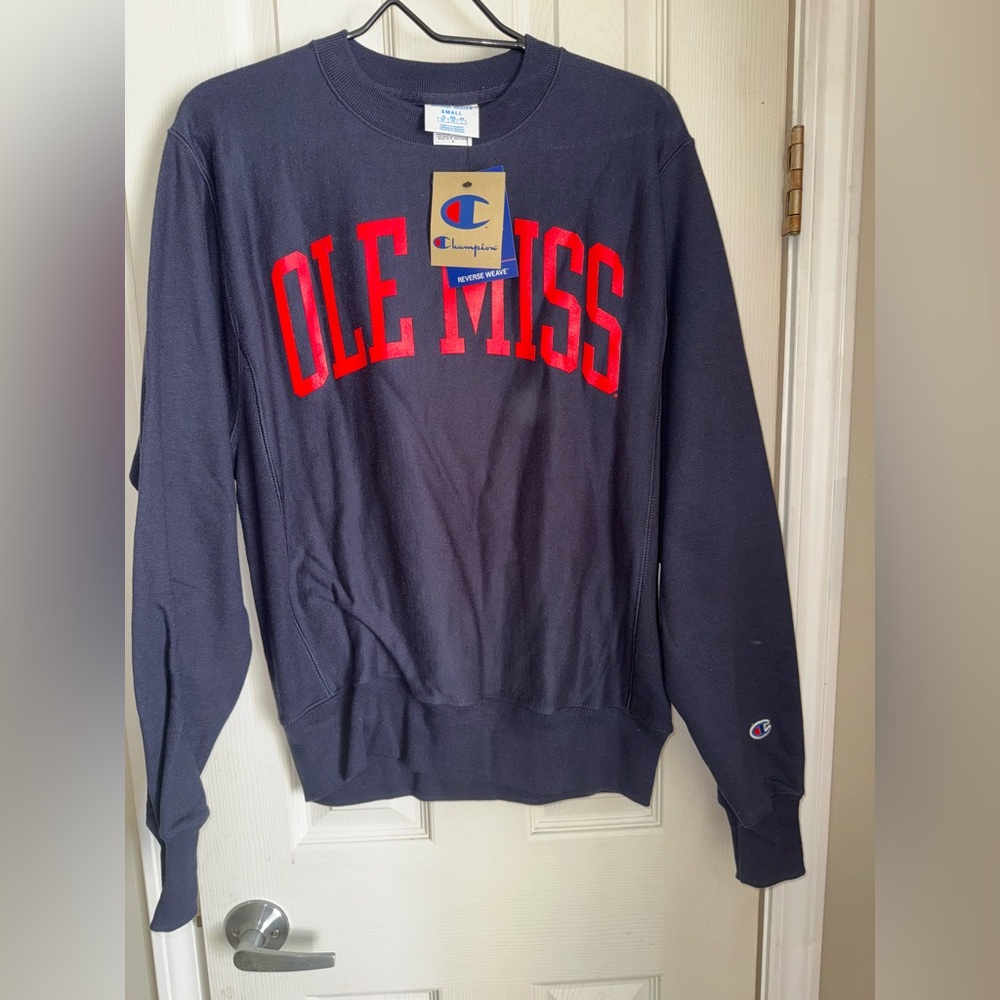Navy blue ole miss champion sweatshirt size small